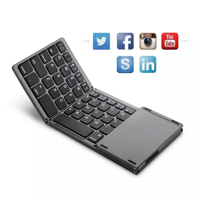 Portable Wireless Keyboard with Stand Holder